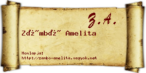 Zámbó Amelita névjegykártya