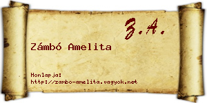 Zámbó Amelita névjegykártya